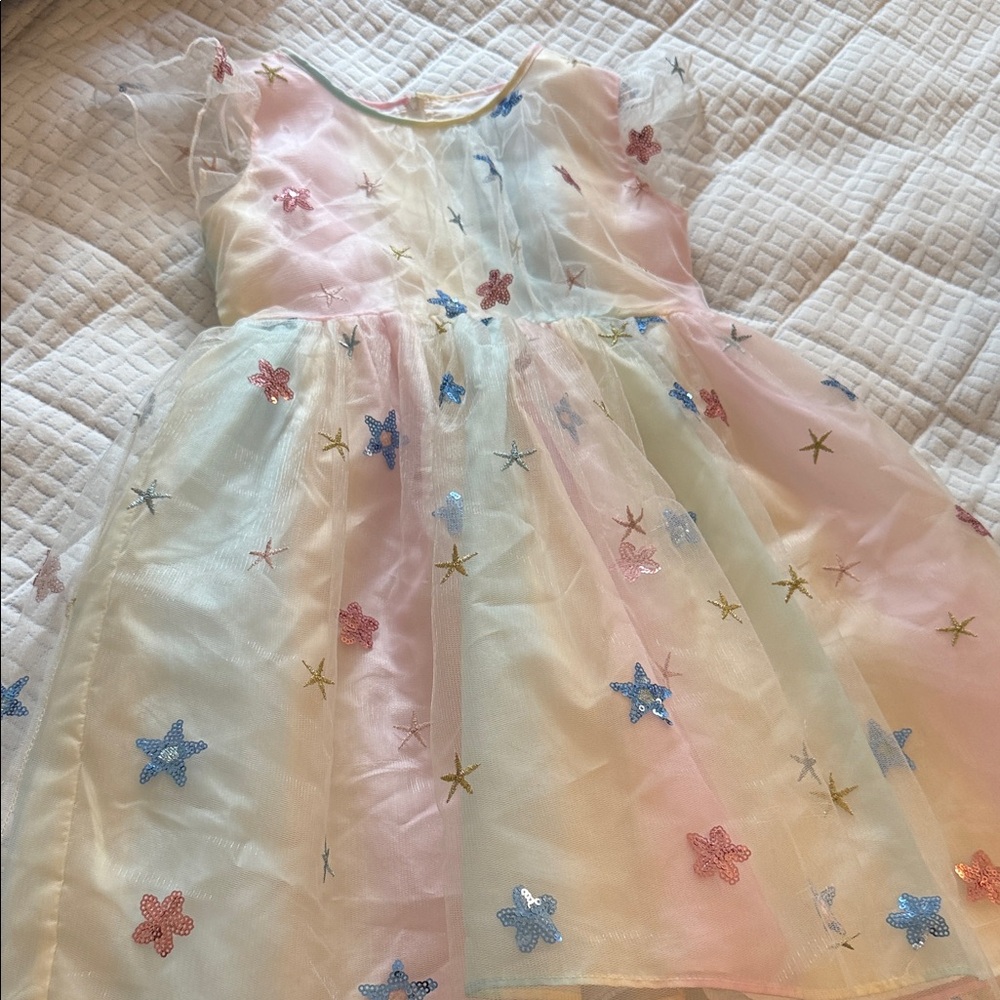 Little Angels Star and Flower Tulle Dress